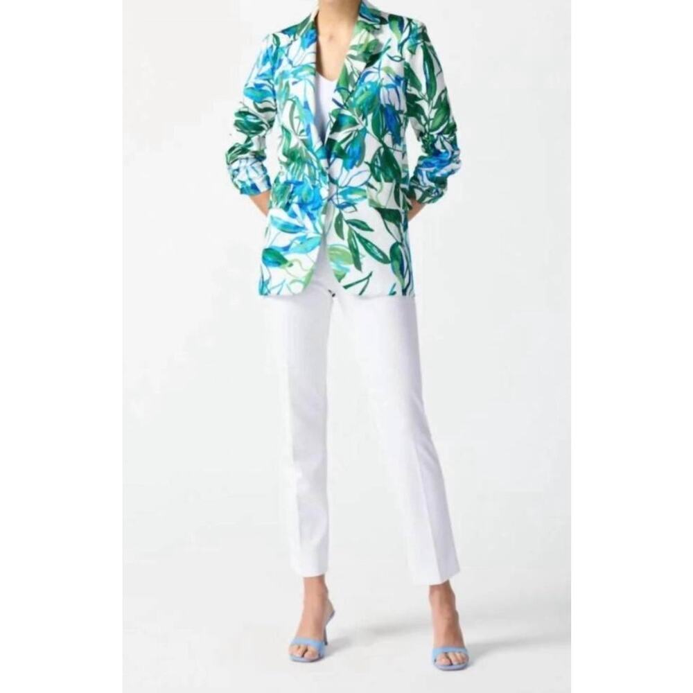 Joseph Ribkoff Tropical Leaf Print Blazer Jacket – Size 2